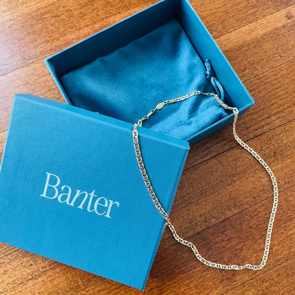 14k Gold Bonded Mariner Chain. Unisex